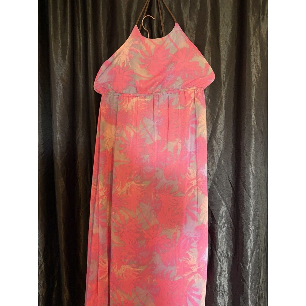 Route 66 Size XL Maxi pink dress Braided straps Floral Vacation cruise summer